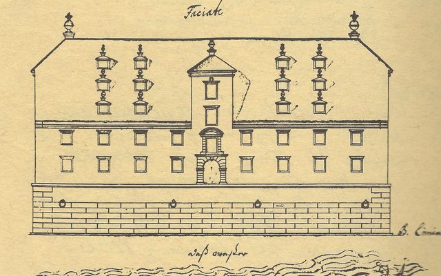 Historische Zeichnung des Schwedenspeichers